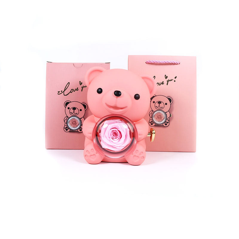 Eternal Rose Teddy Bear Gift Box
