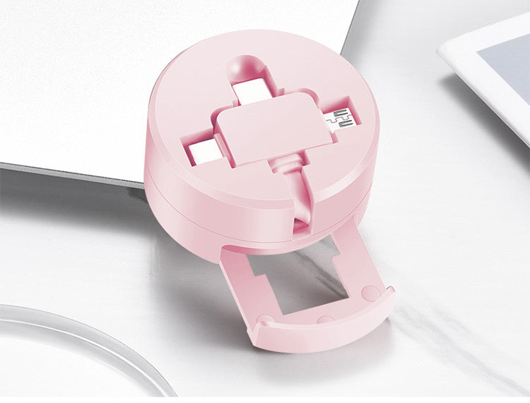 Three In One Data Cable-Pink