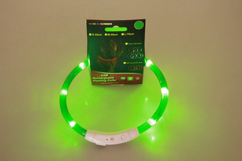 Glowing Necklace Safety Collar-Green