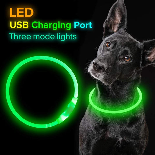 Glowing Necklace Safety Collar-Green